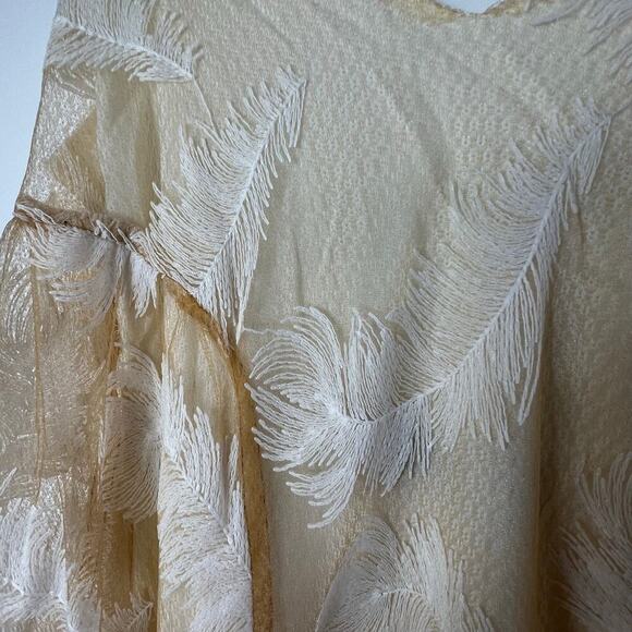 Revolve Line & Dot  Feather Overlay Maxi Dress Size S NEW - Picture 6 of 8